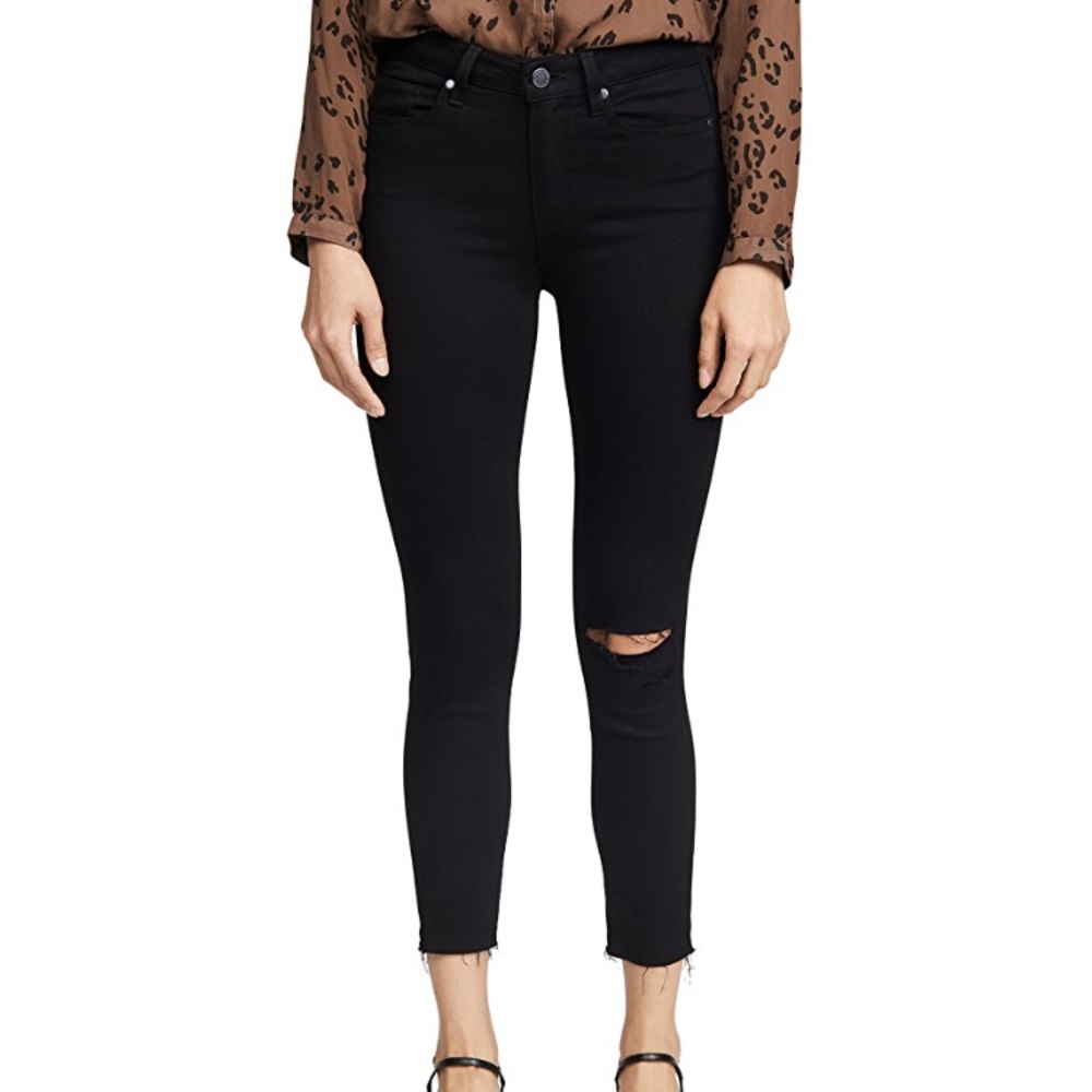 Paige Hoxton Cropped Skinny Jeans with raw hem nwt